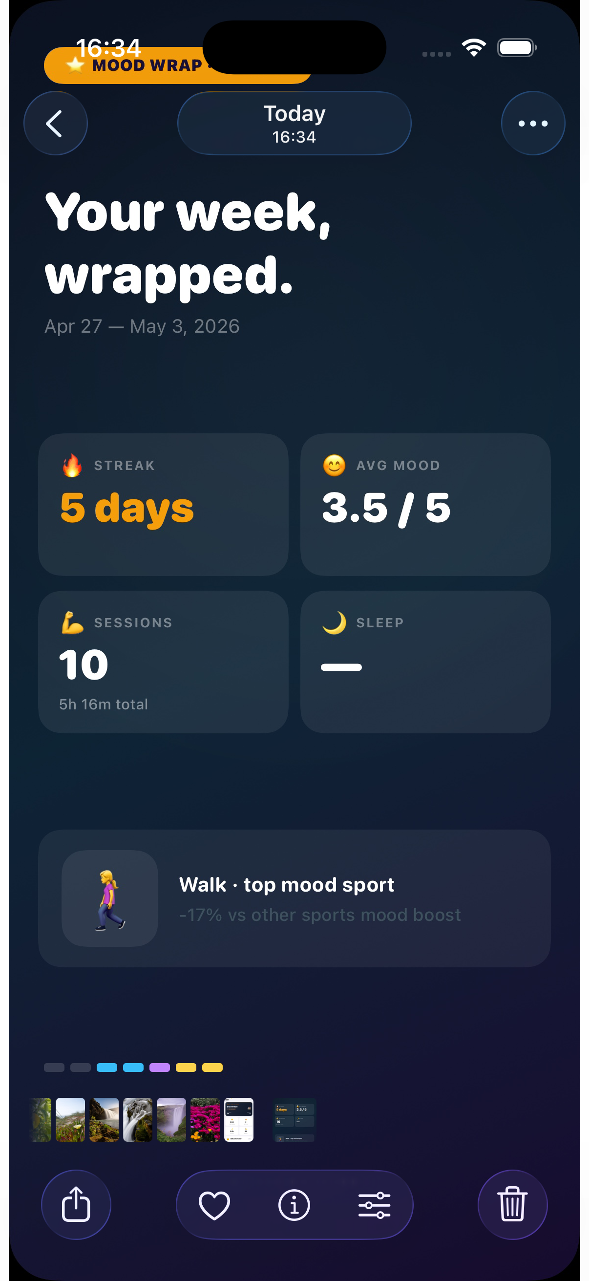 Mood Sports wrap screen